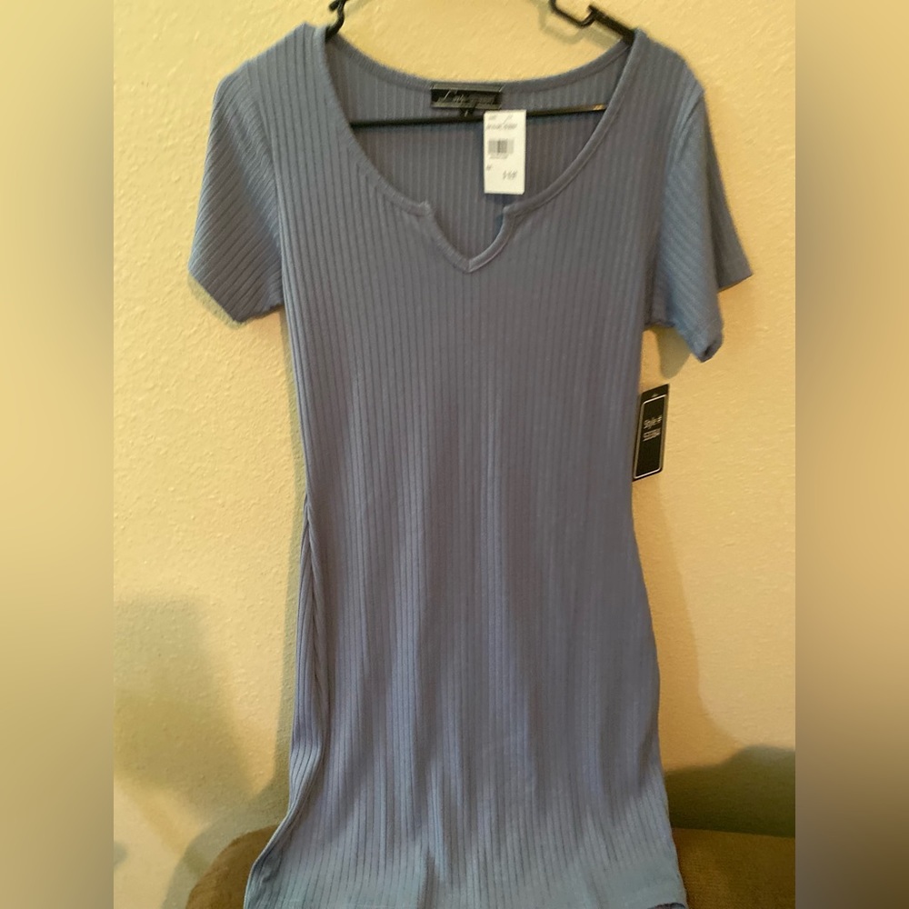 Baby blue dress size large with tags